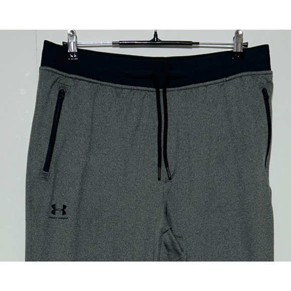 Under Armour Joggers Mens XL Gray Black Measures 34x30 Drawstring Elastic Waist - Picture 2 of 10